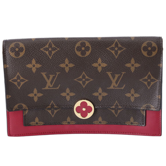 Louis Vuitton Portefeuille Flore M67404 Wallet Monogram Fuchsia (MISSING CHAIN) - Picture 1 of 8